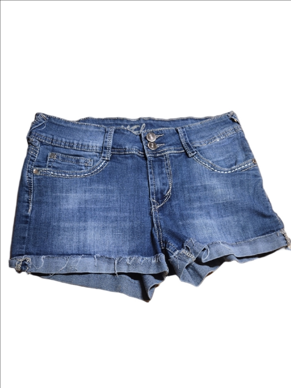 ♡Wallflower Distressed Mid-Blue Denim Shorts Size 1